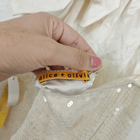 Alice & Olivia NWT Sequin Halter Ombre SILK Open Back Mini Dress Size XS Women's - Picture 15 of 15